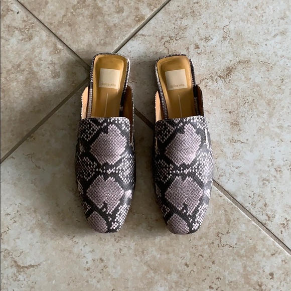 dolce vita snakeskin mules
